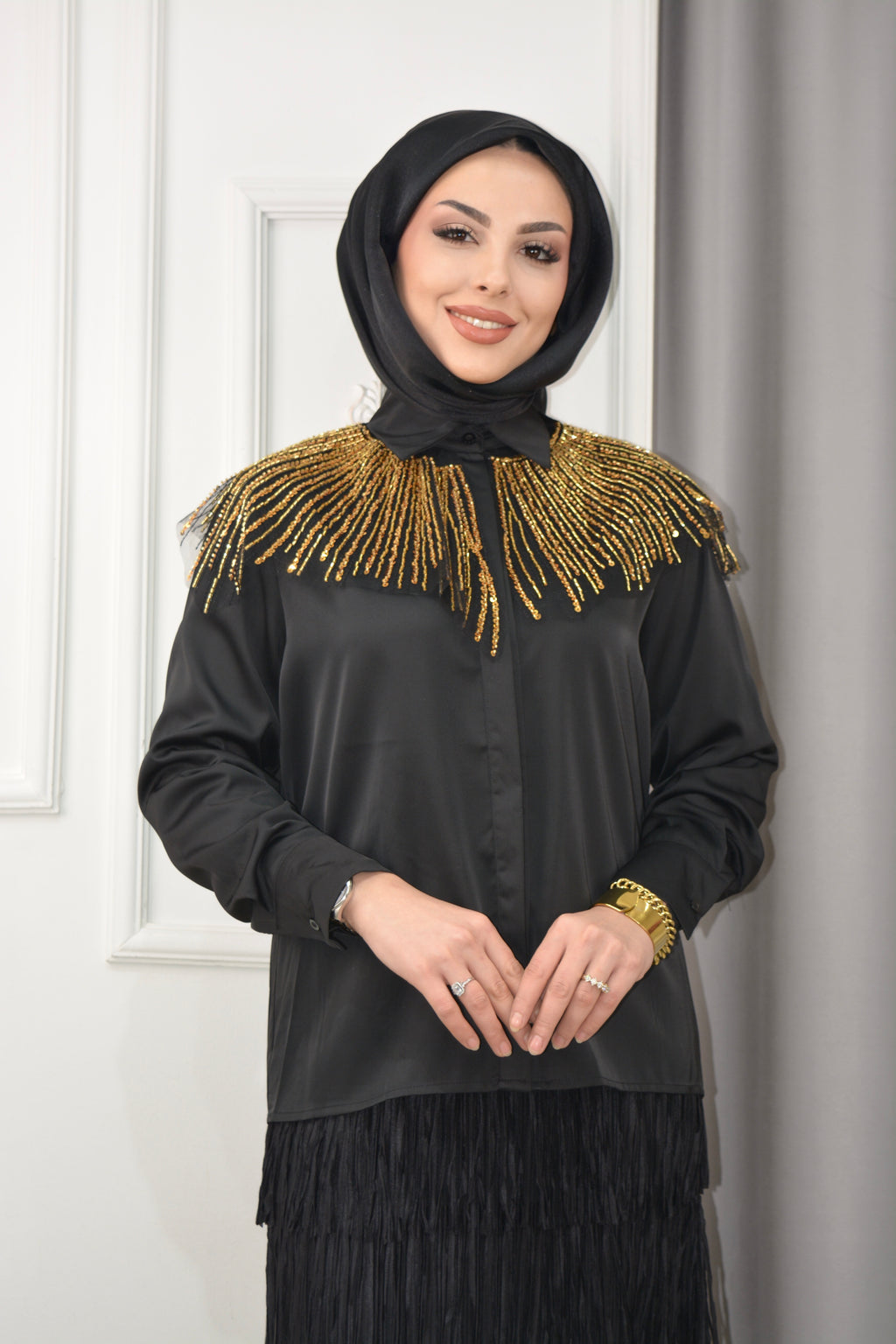 YAKALI GÖMLEK -Gold