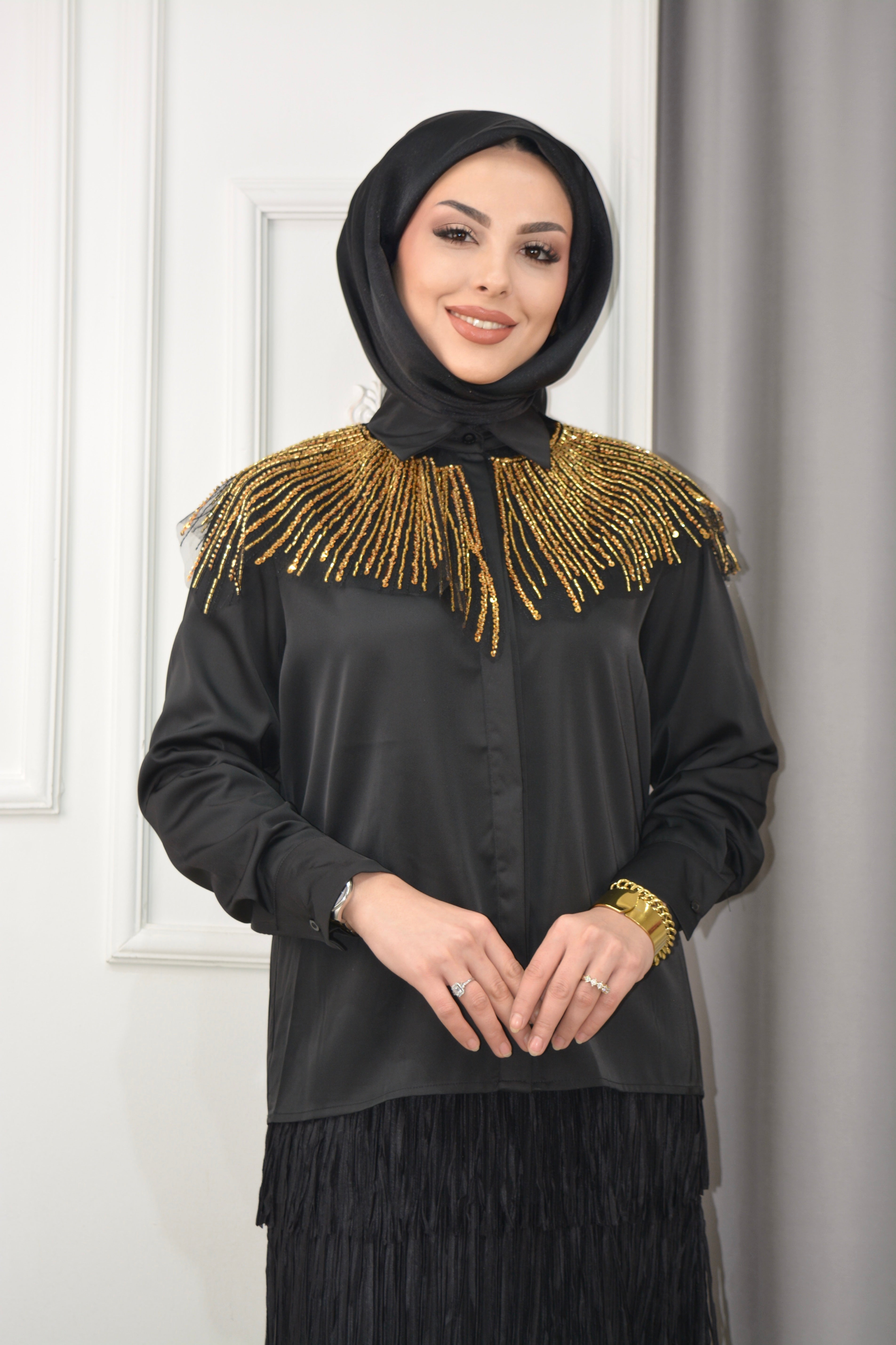 YAKALI GÖMLEK -Gold