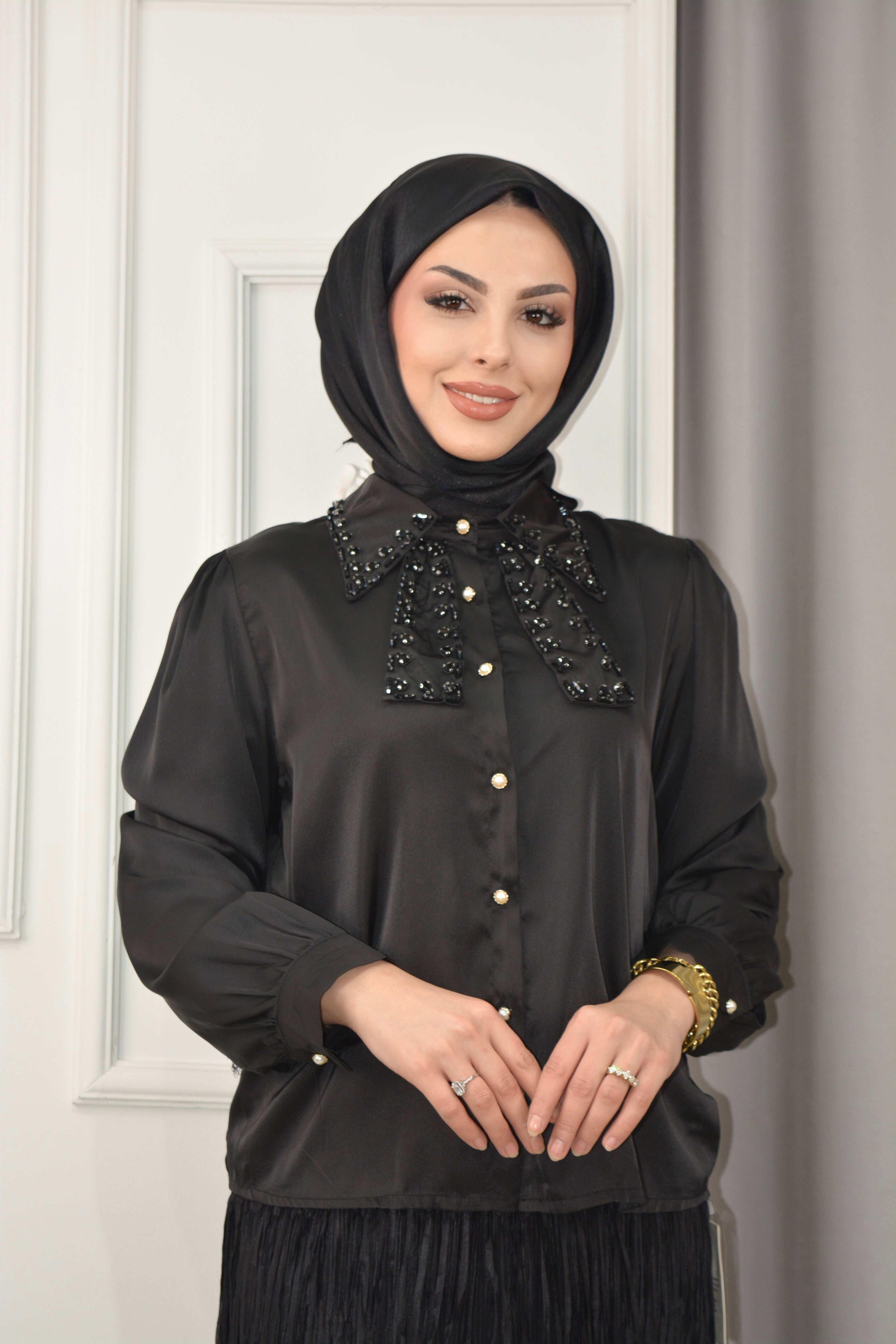 FİYONK GÖMLEK -Siyah