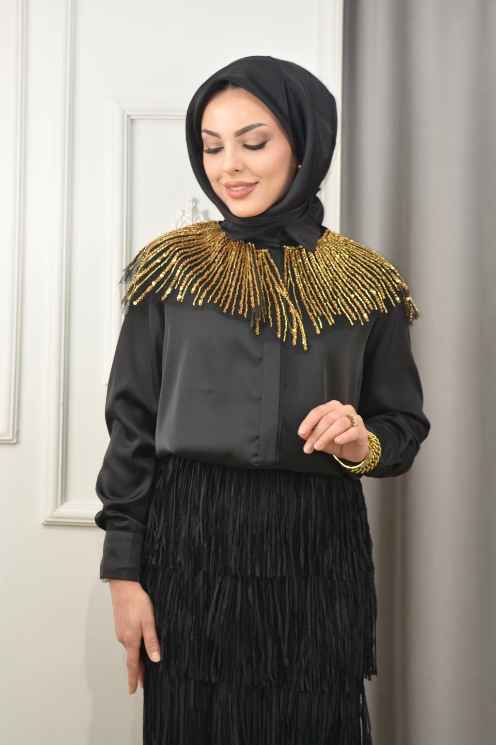 YAKALI GÖMLEK -Gold