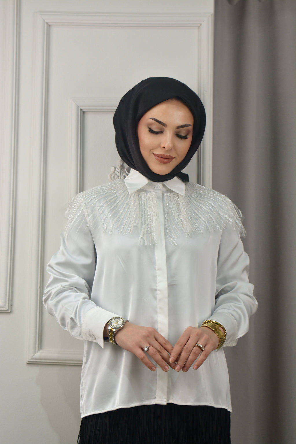 YAKALI GÖMLEK - Ekru