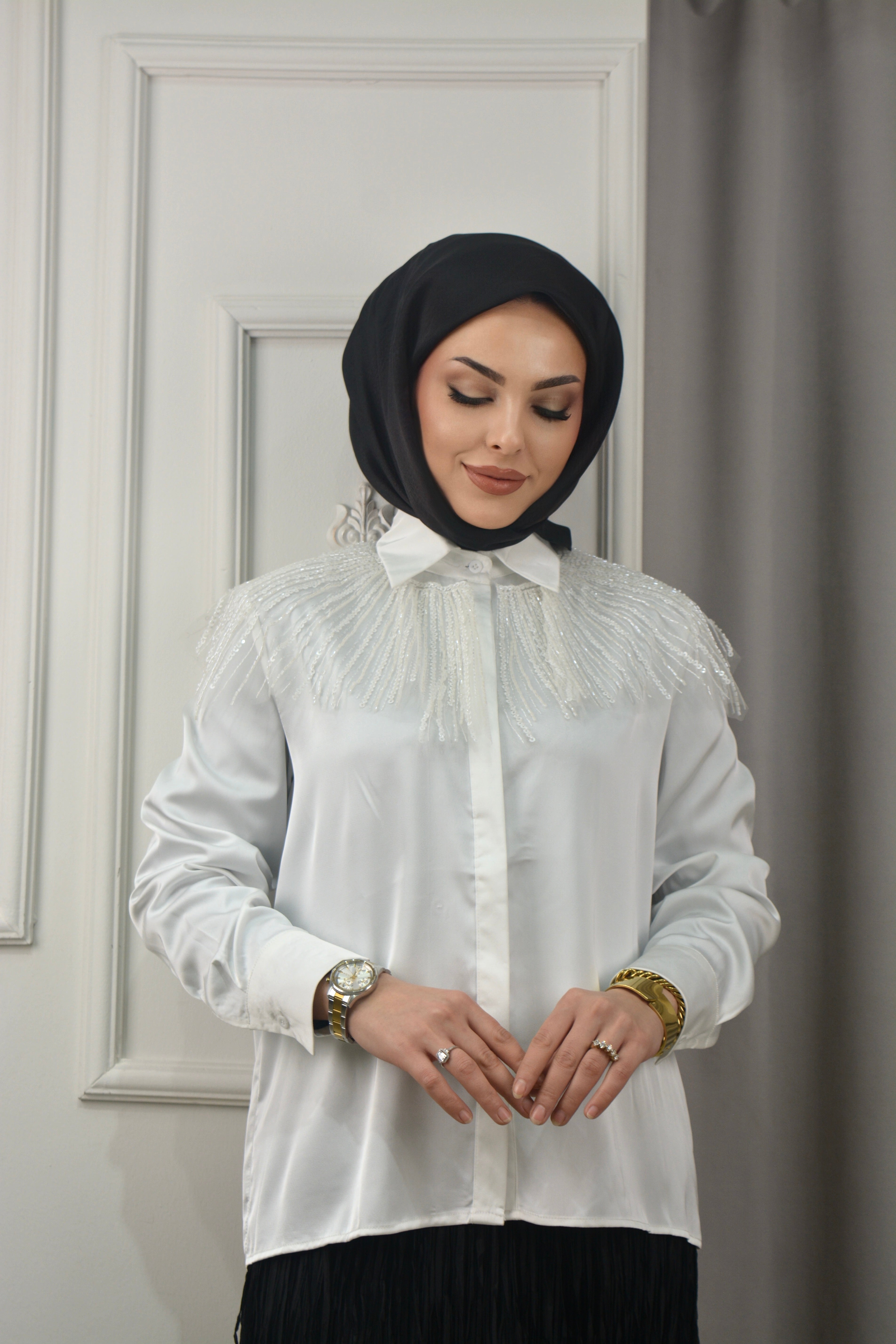 YAKALI GÖMLEK - Ekru