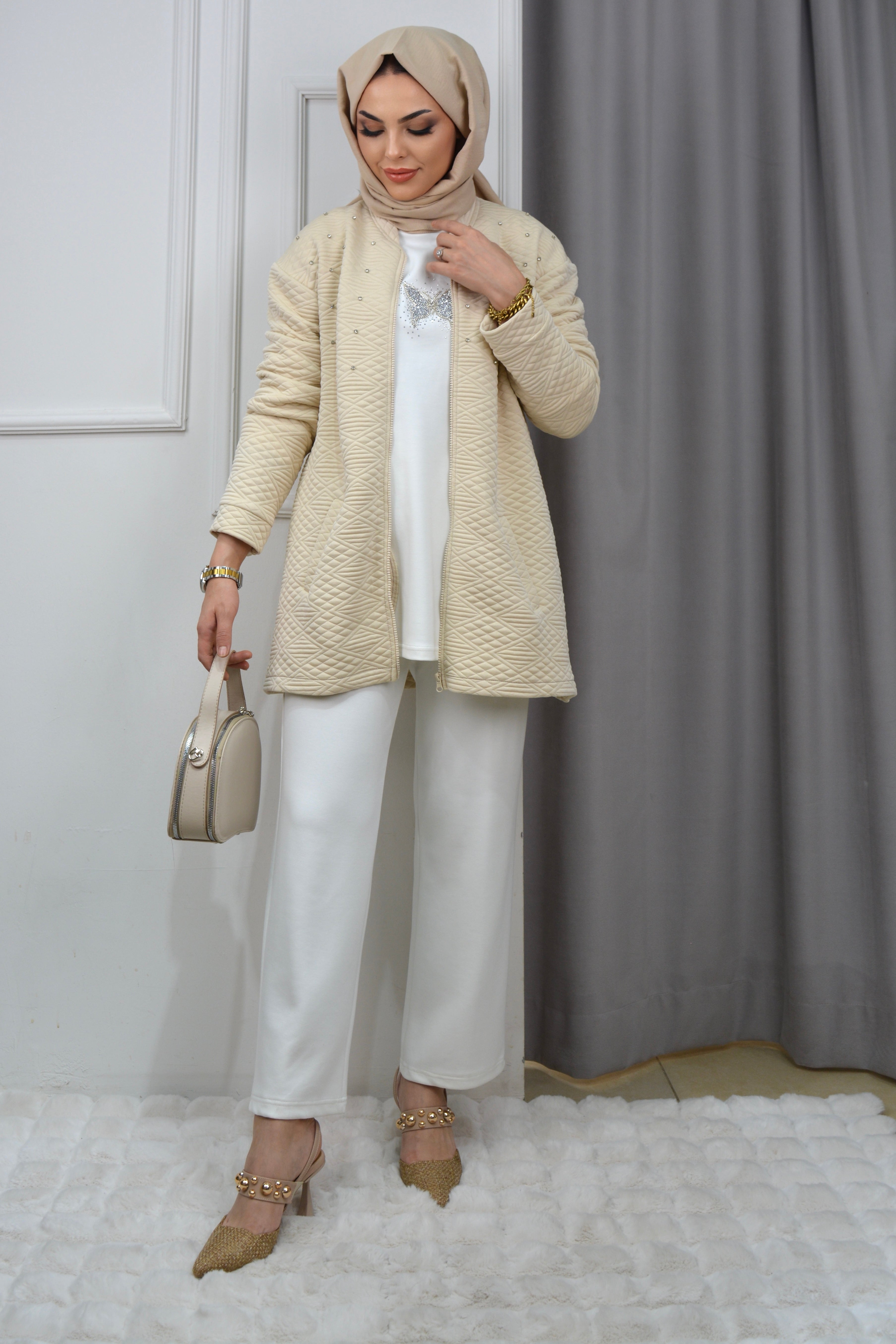 KAPİTONE 3'LÜ TAKIM - BEJ