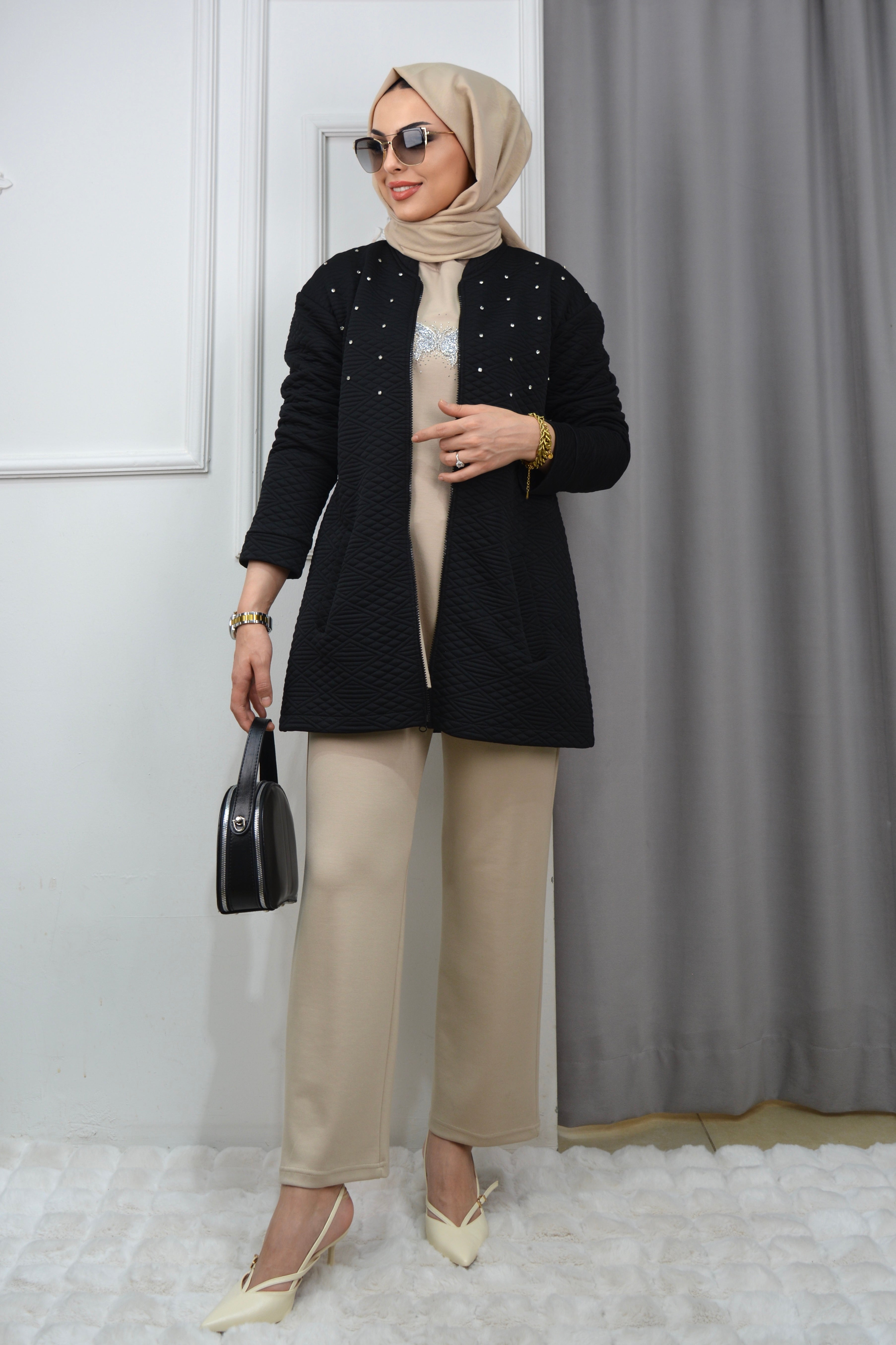 KAPİTONE 3'LÜ TAKIM -SİYAH