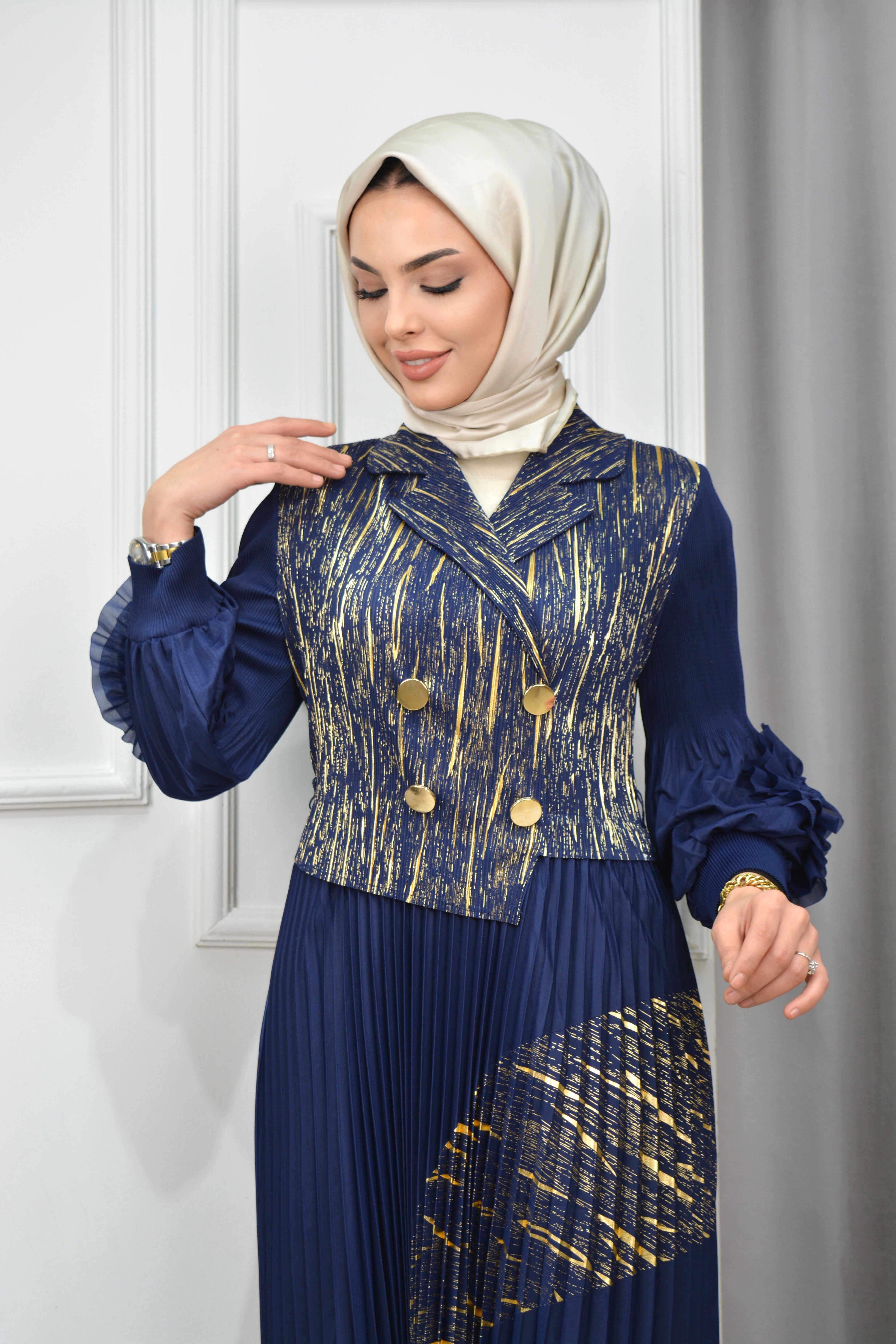 LUNİVA ELBİSE  -  LACİVERT