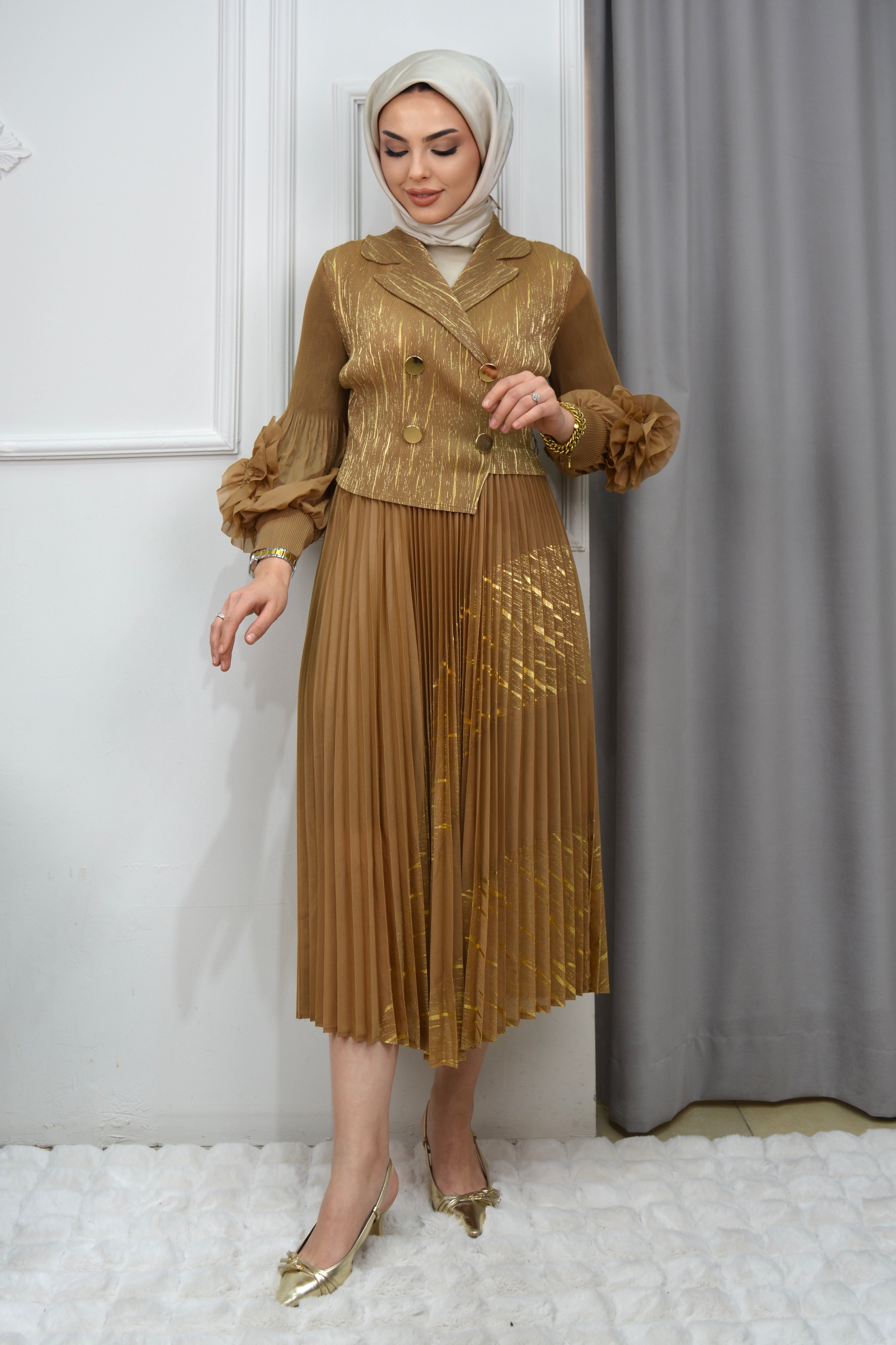 LUNİVA ELBİSE - BEJ