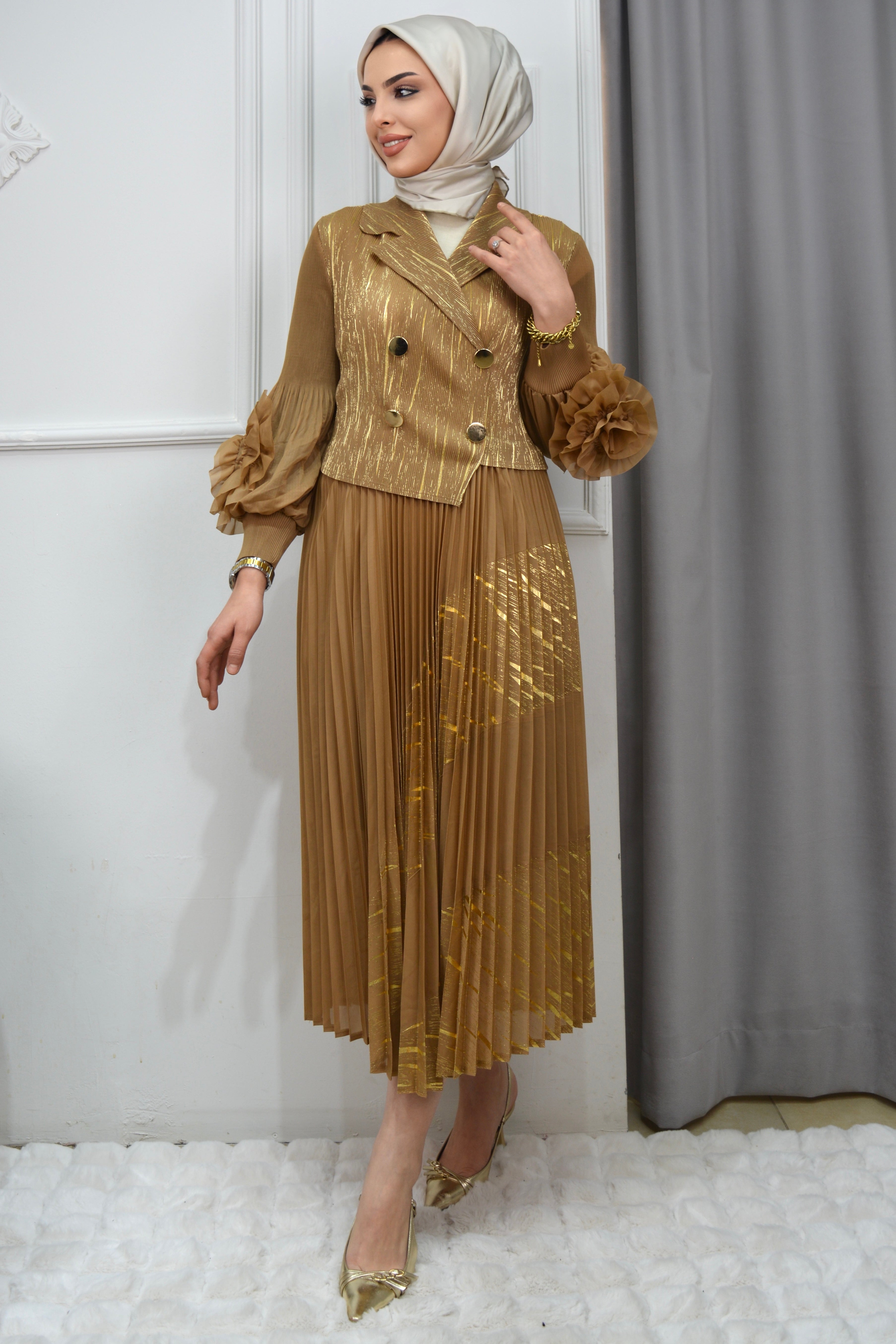 LUNİVA ELBİSE - BEJ