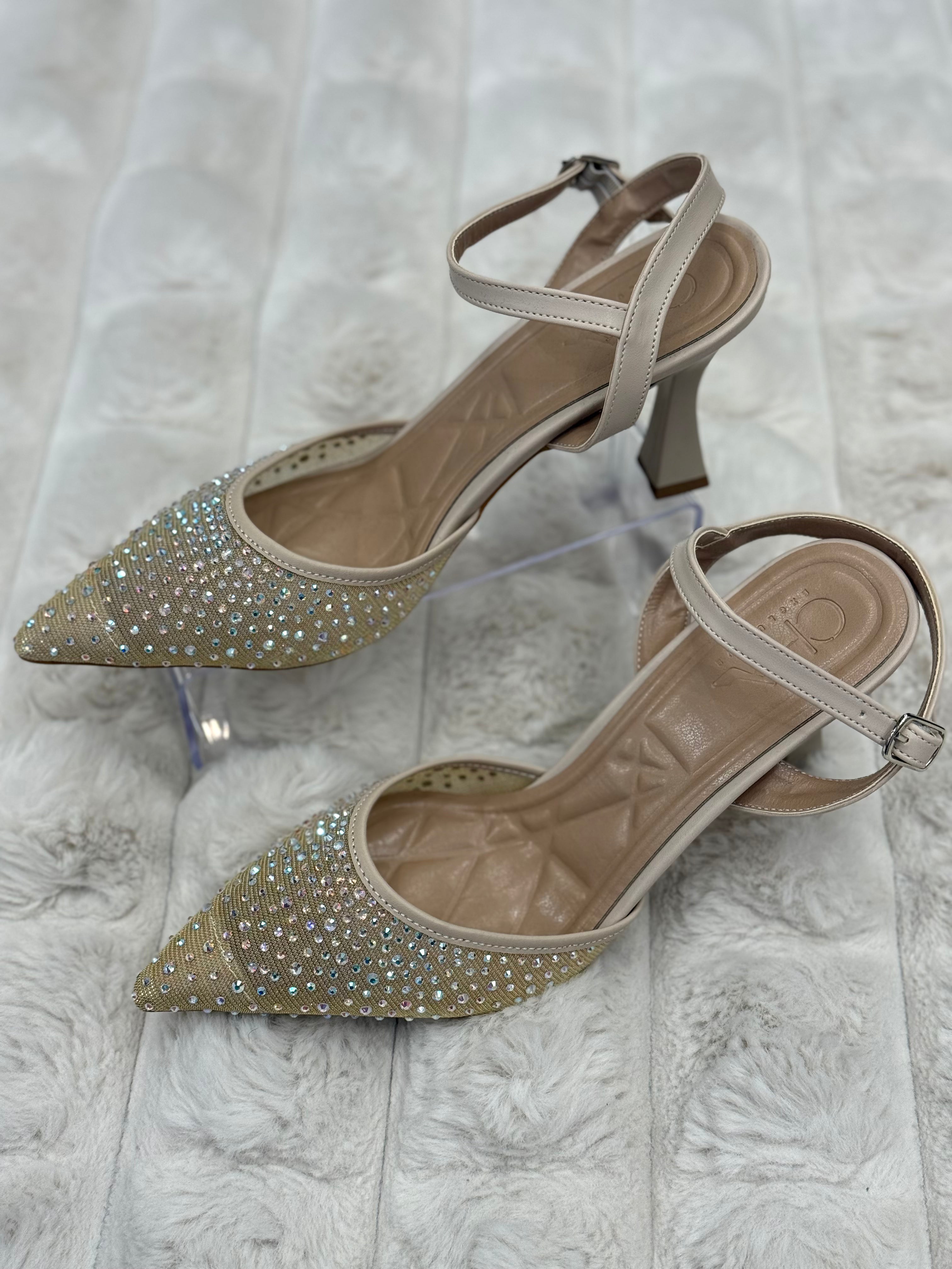 PRENSES TOPUKLU AYAKKABI - GOLD