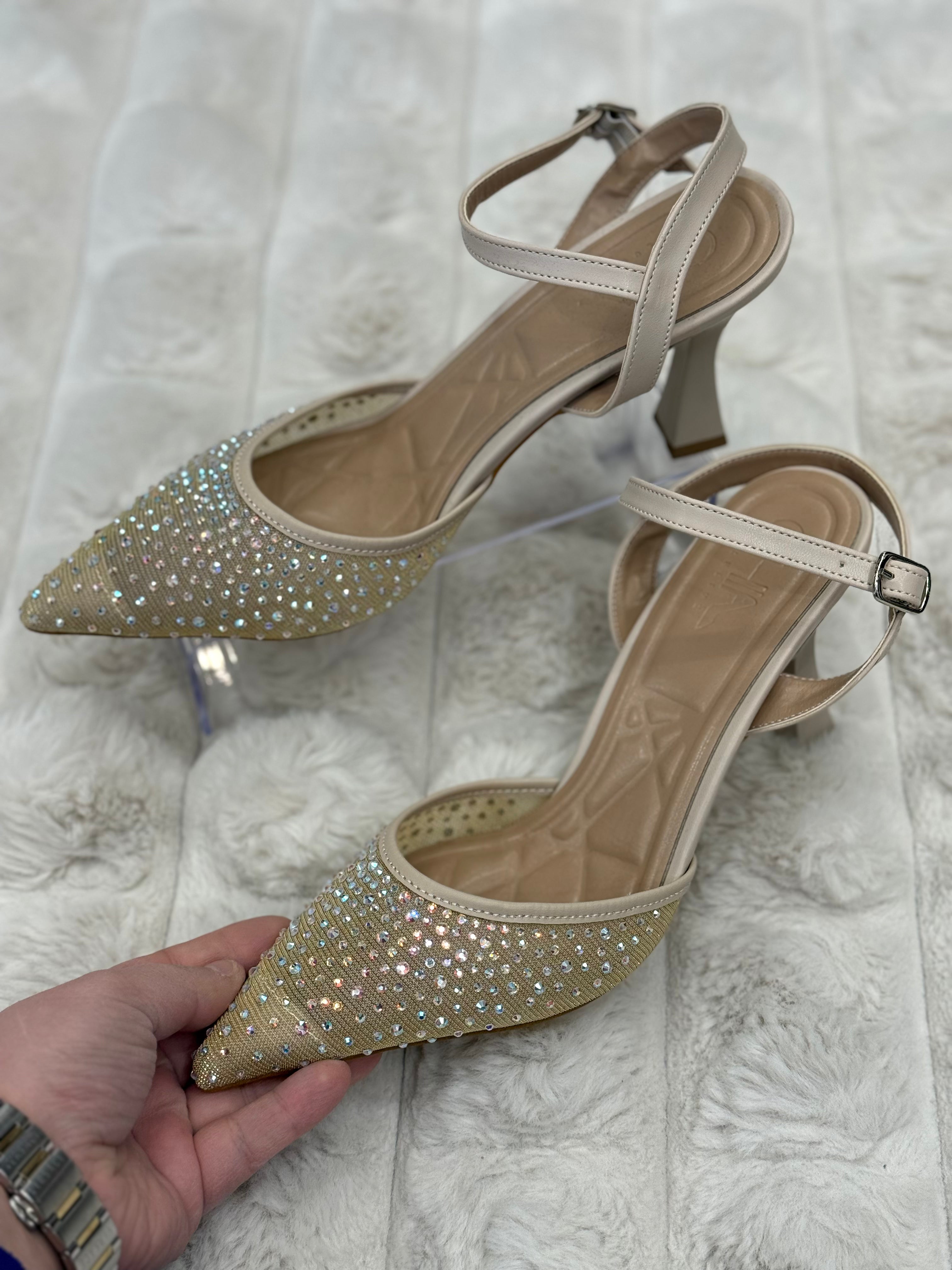 PRENSES TOPUKLU AYAKKABI - GOLD