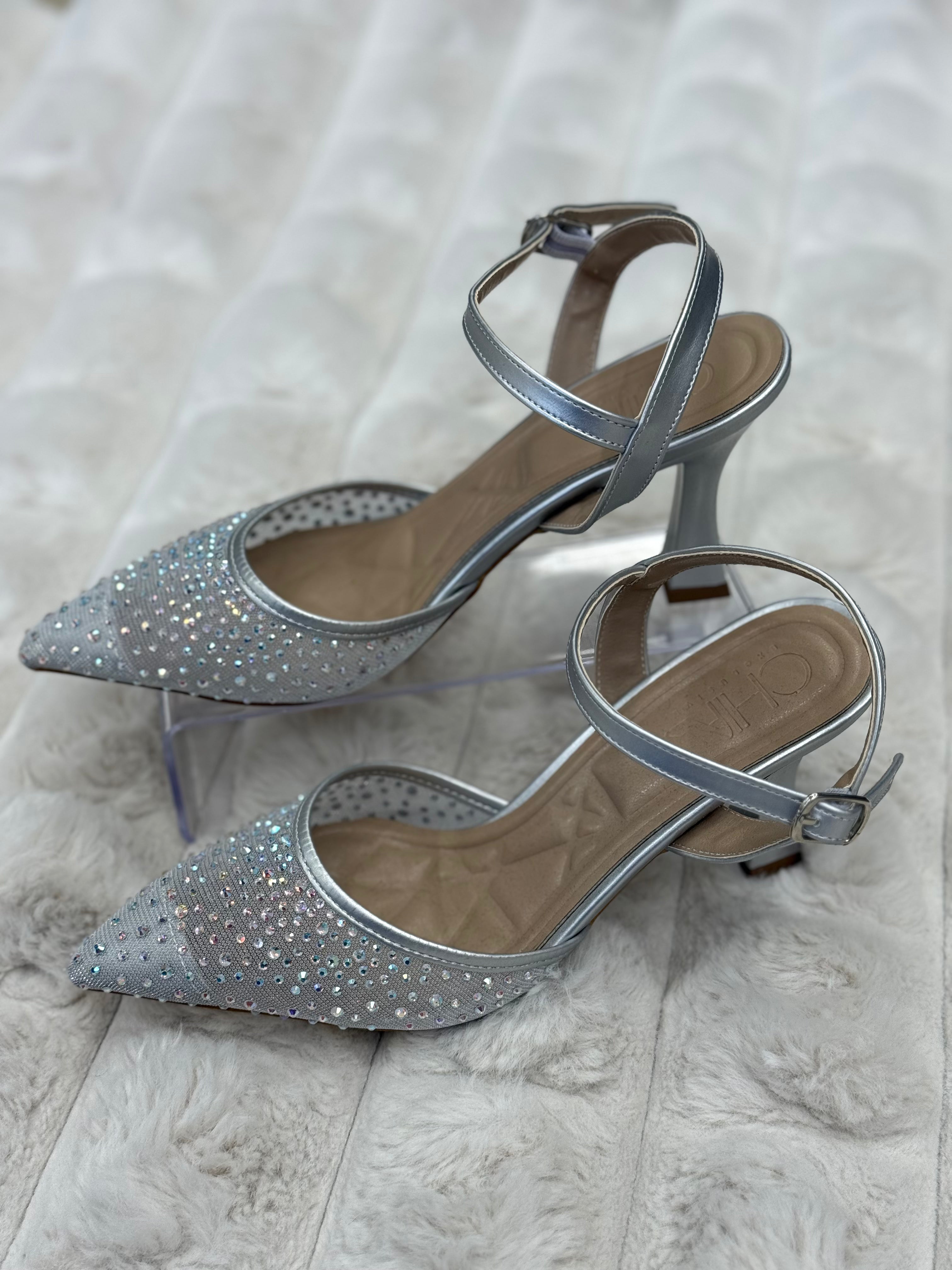 PRENSES TOPUKLU AYAKKABI - GÜMÜŞ