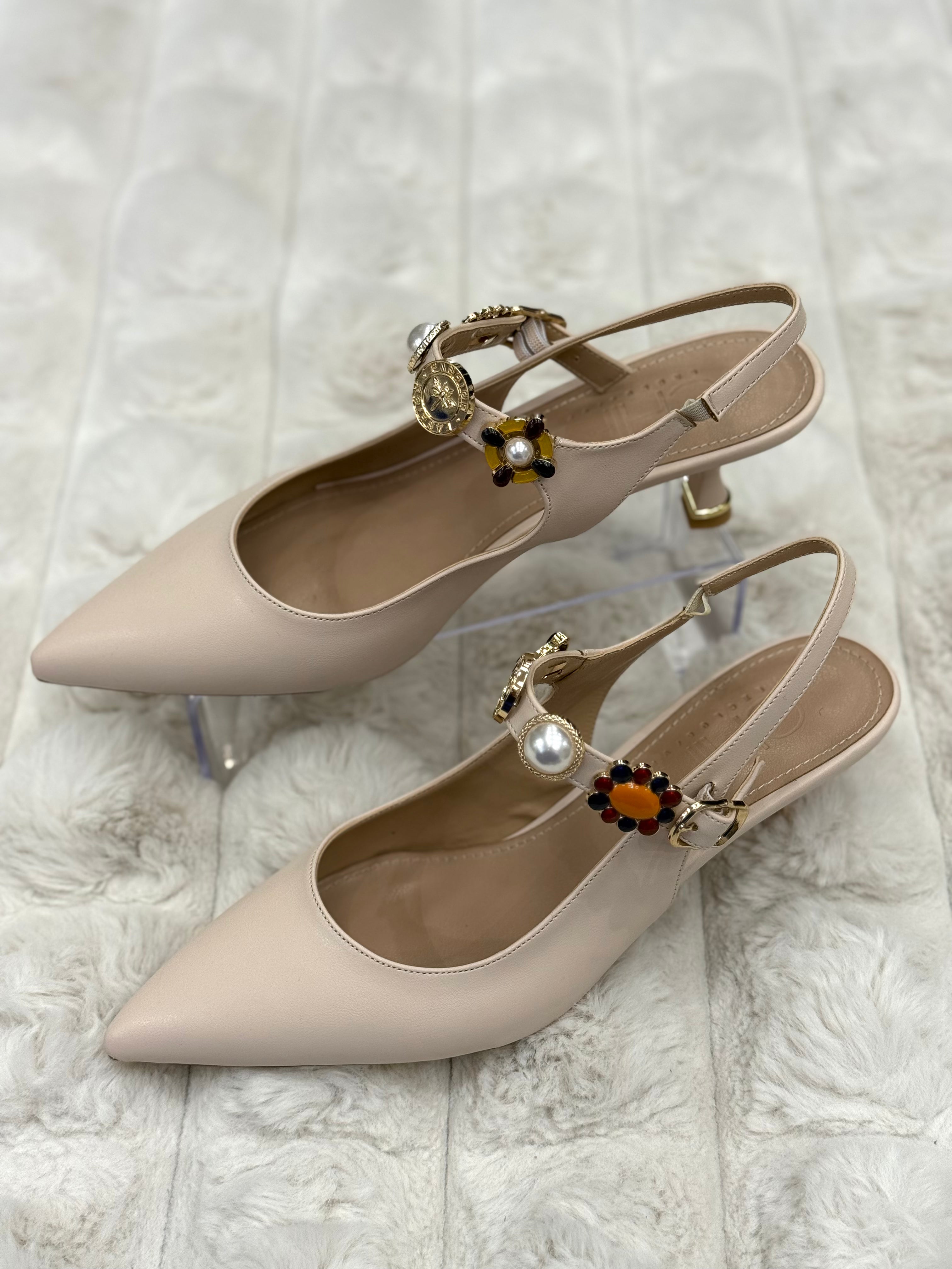 ROMA BANTLI TOPUKLU AYAKKABI- BEJ