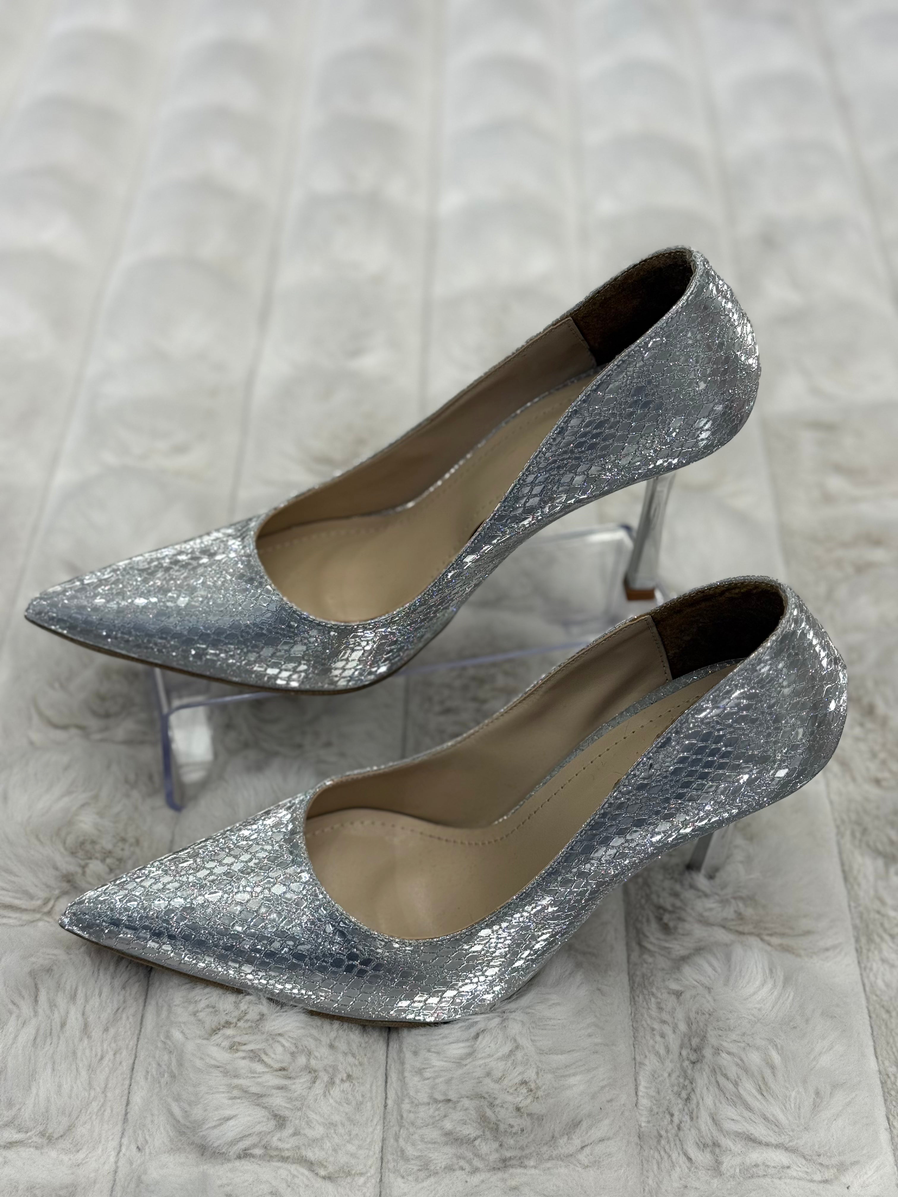 YILAN DERİSİ AYAKKABI-GÜMÜŞ