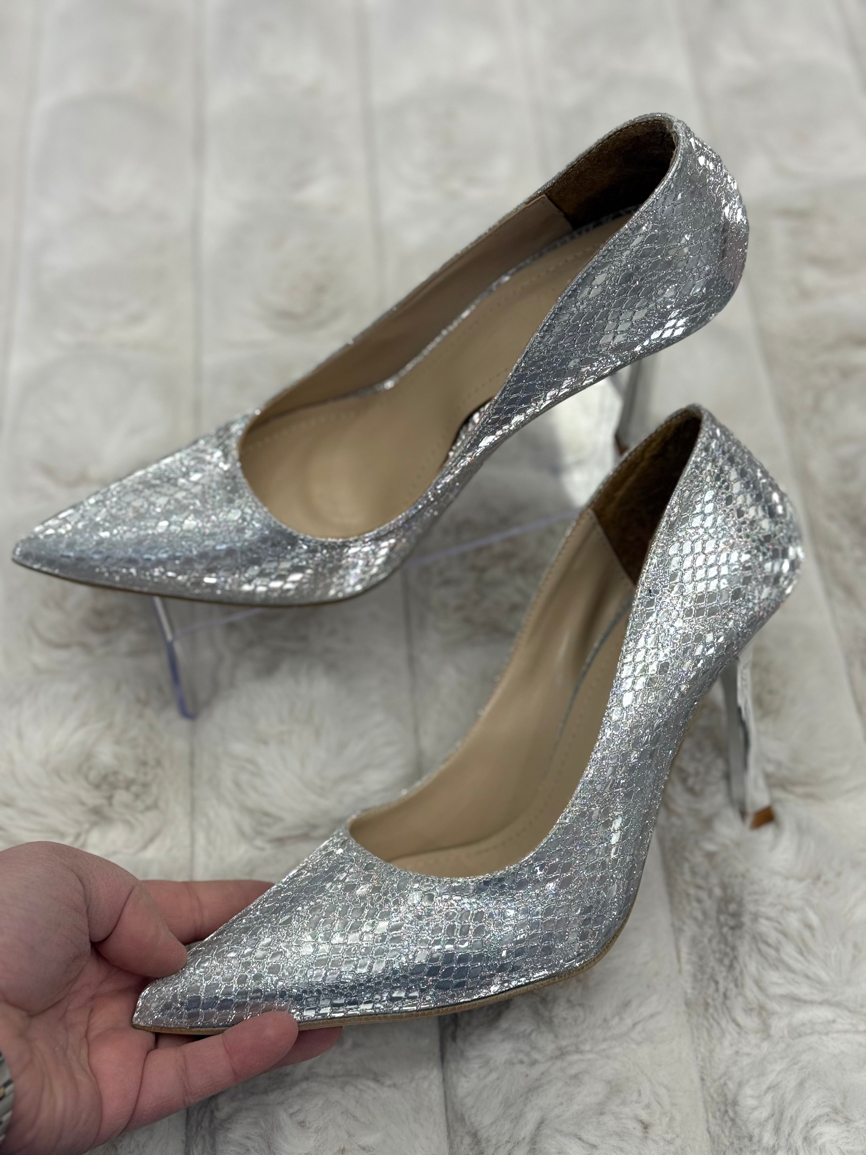 YILAN DERİSİ AYAKKABI-GÜMÜŞ